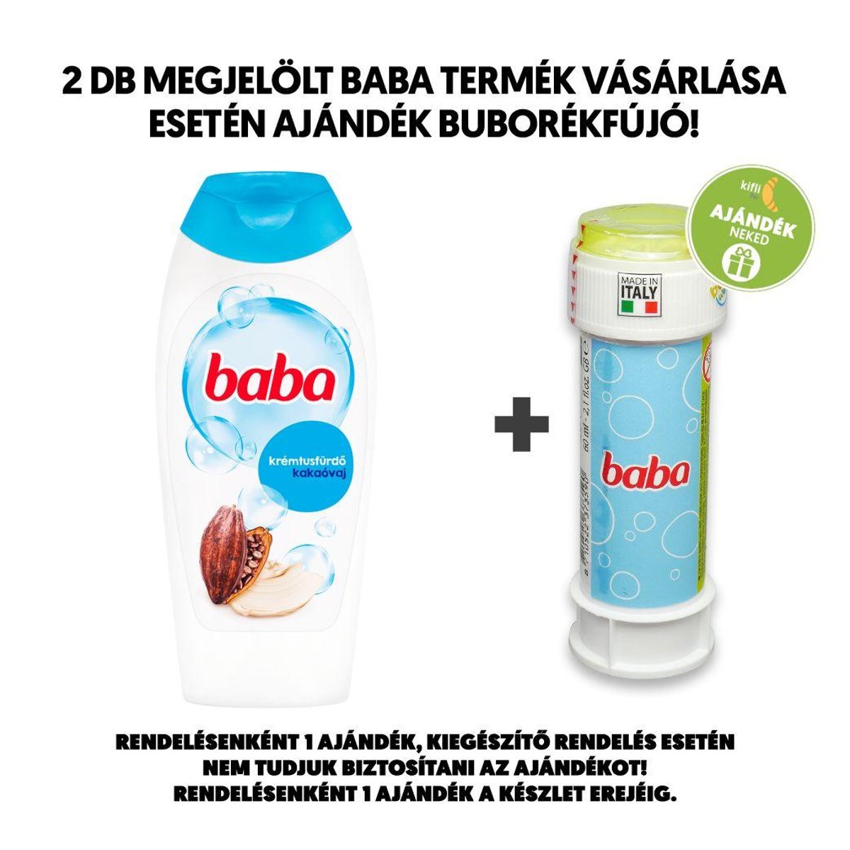 Baba Kakaóvaj illatú tusfürdő, 400 ml