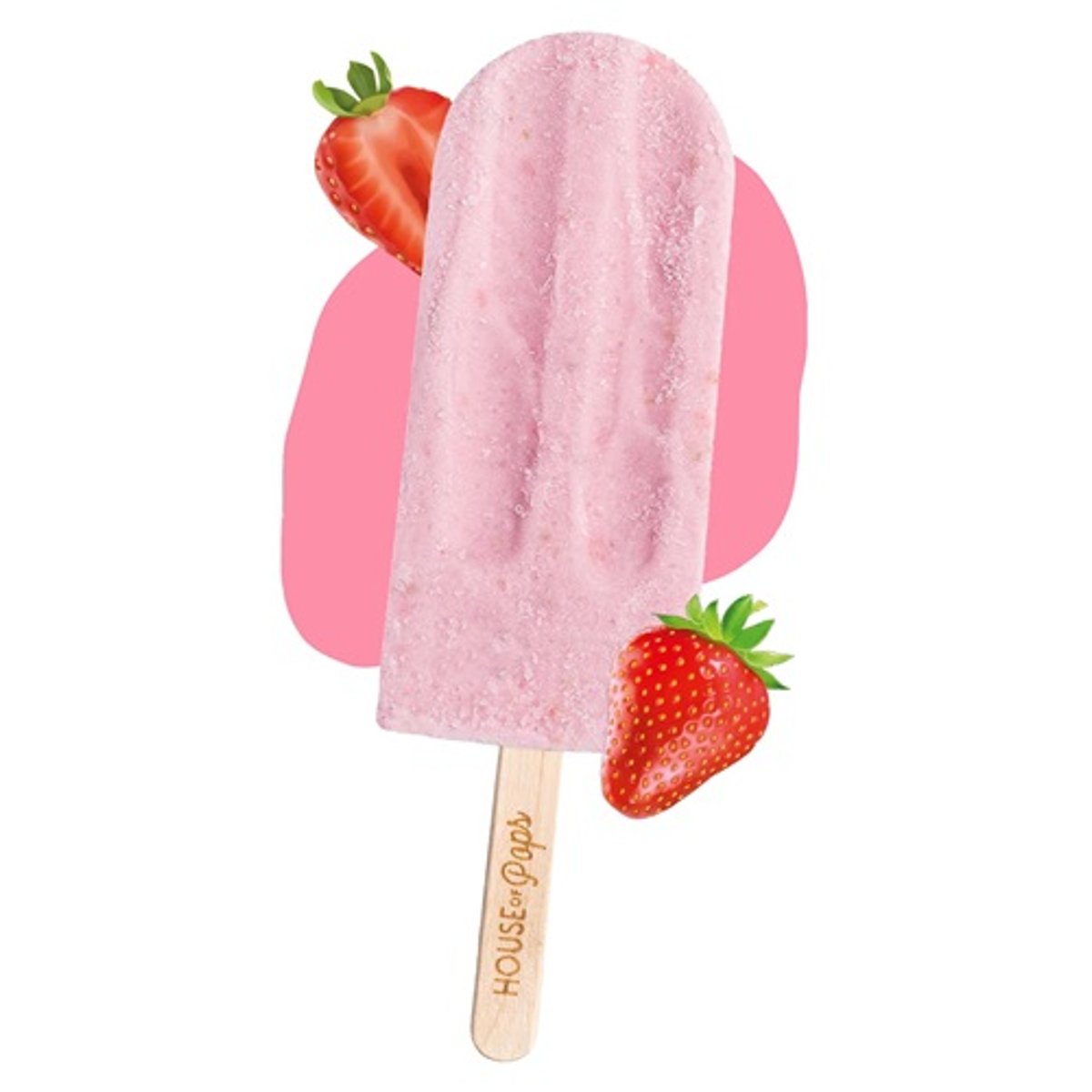 House of Pops Keto Strawberry (Eper ízű KETO jégkrém)