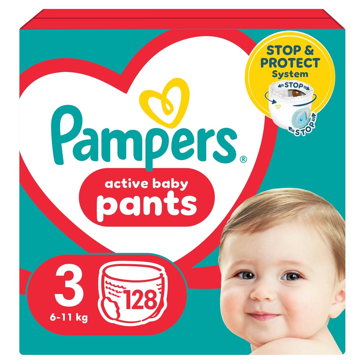 Pampers Active Baby Pants Bugyipelenka, Méret: 3 (6-11 kg) 128 db