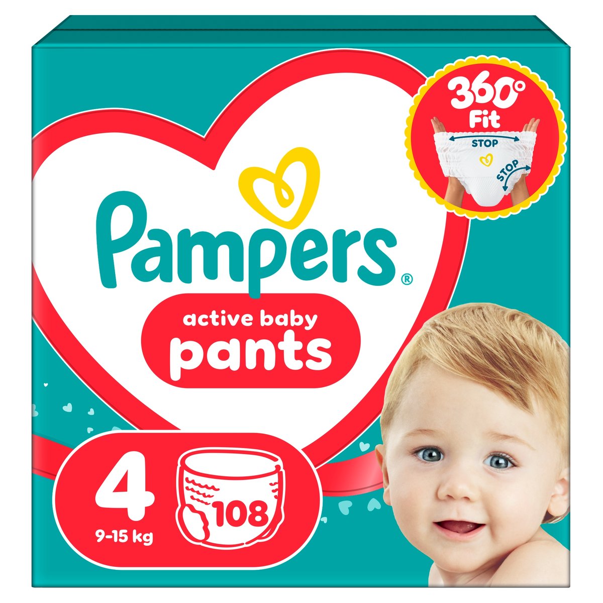 Pampers Active Baby Pants Bugyipelenka, Méret: 4 (9-15 kg) 108 db