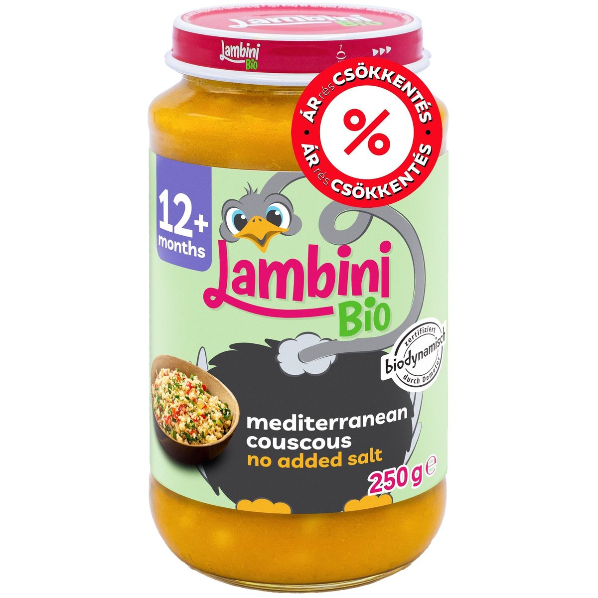 Lambini BIO Demeter Mediterrán Kuszkusz bébiétel 12 hónapos kortól