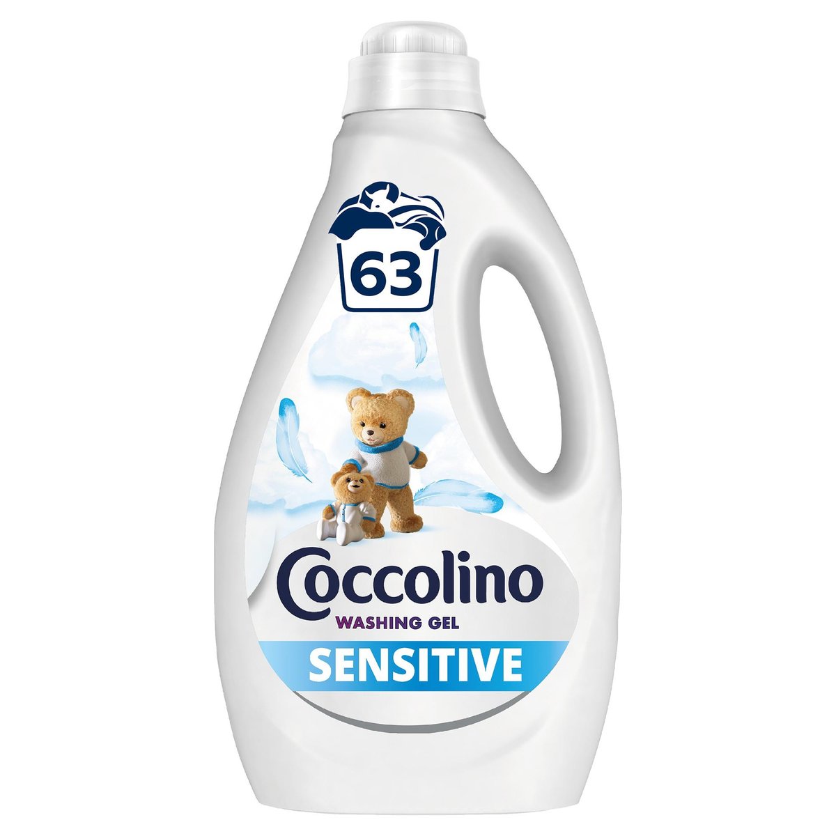 Coccolino Sensitive mosószer érzékeny bőrre, 63 mosás, 2. 52 l