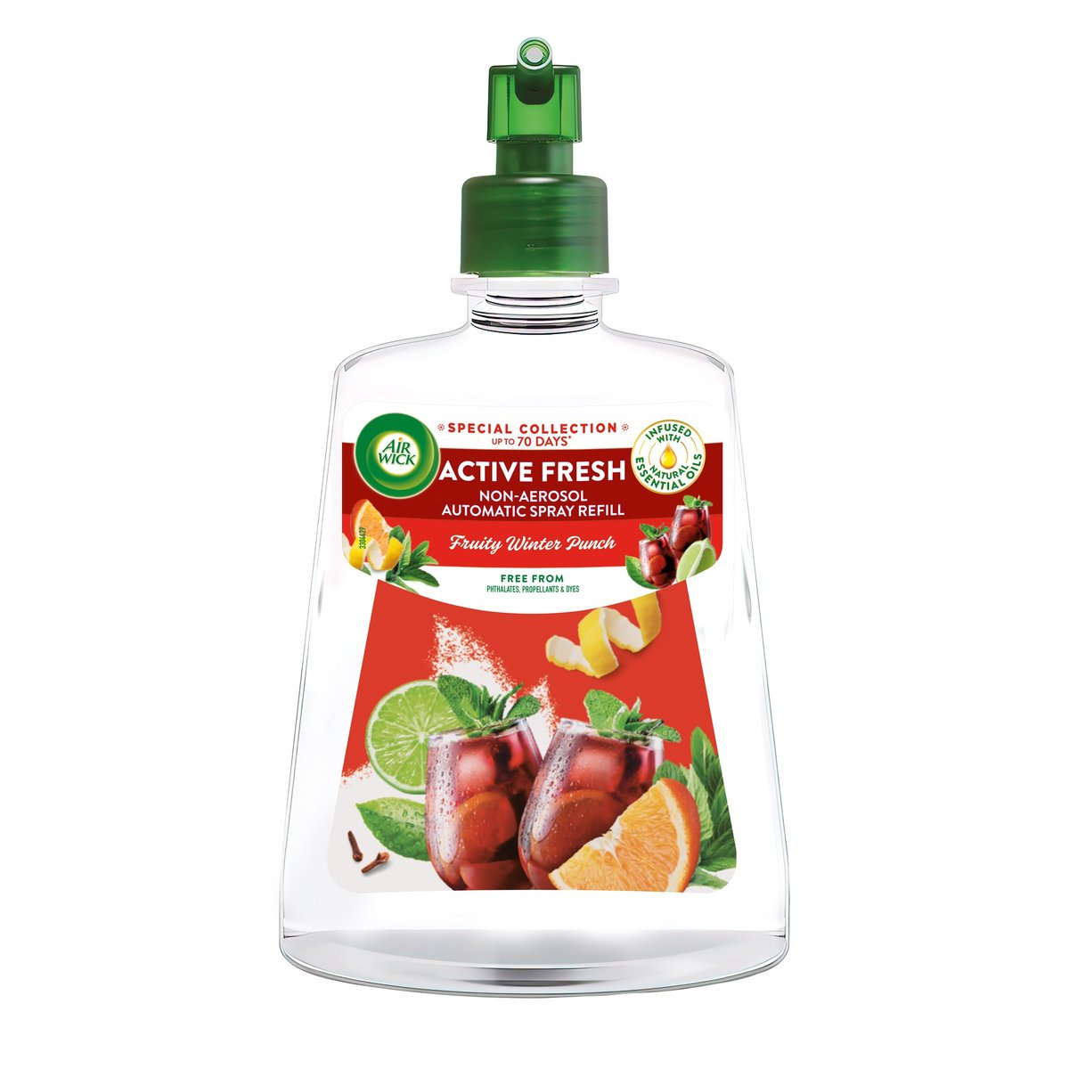 Air Wick Active Fresh Automata Légfrissítő spray utántöltő, Gyümölcsös téli puncs