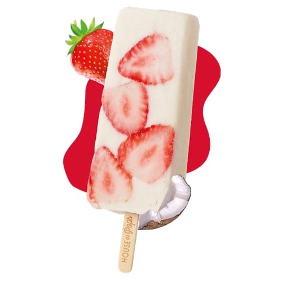 House of Pops Coconut Strawberry (Kókusz-, és eper ízű jégkrém)