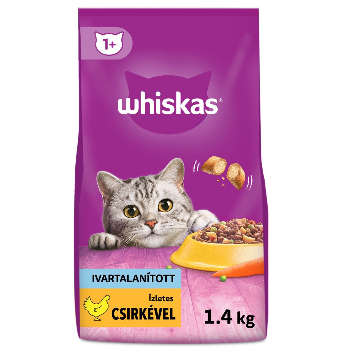 Whiskas szárazeledel sterilizált csirkével, felnőtt macskák részére