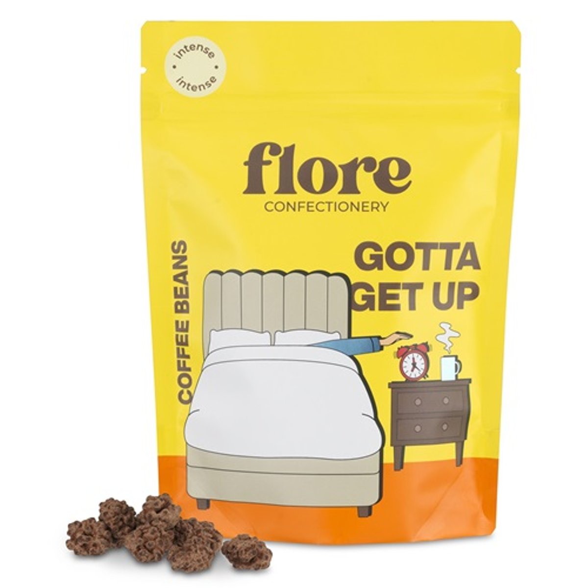 Flore Confectionery Ébresztő drazsé: Kávébab, arab kávéfűszeres étcsokoládé drazsé