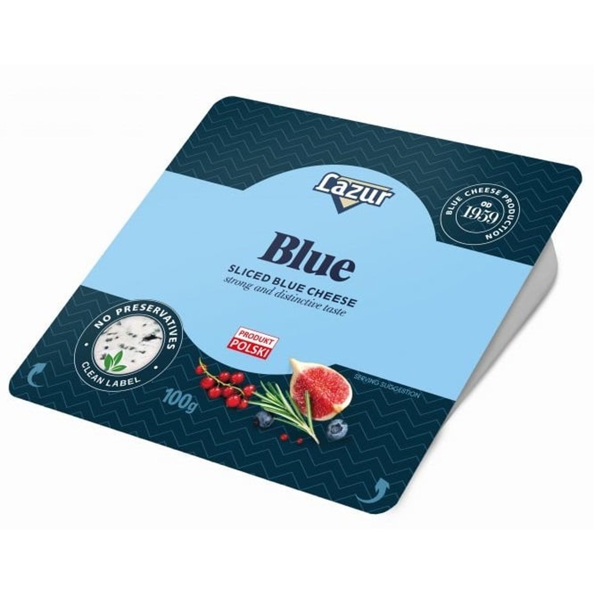 Lazur Blue darabolt márványsajt