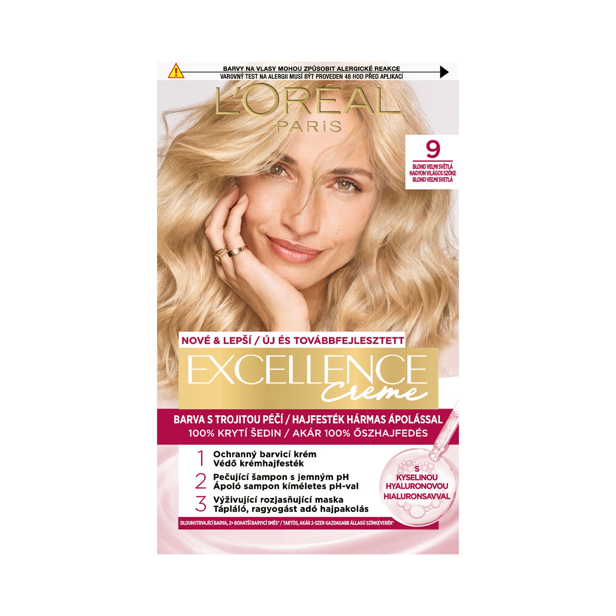 L'Oréal Paris Excellence 9 Nagyon világos szőke 72ml + 48ml + 12ml + 60ml