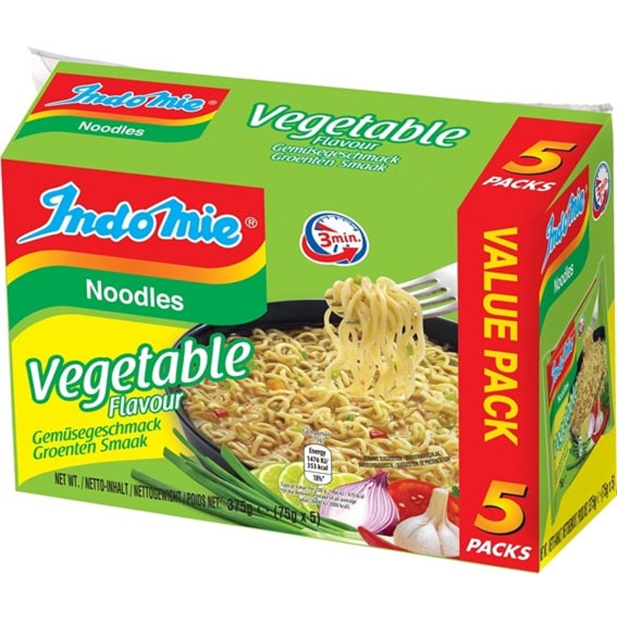 Indomie 5-darabos Instant Zöldséges Tészta