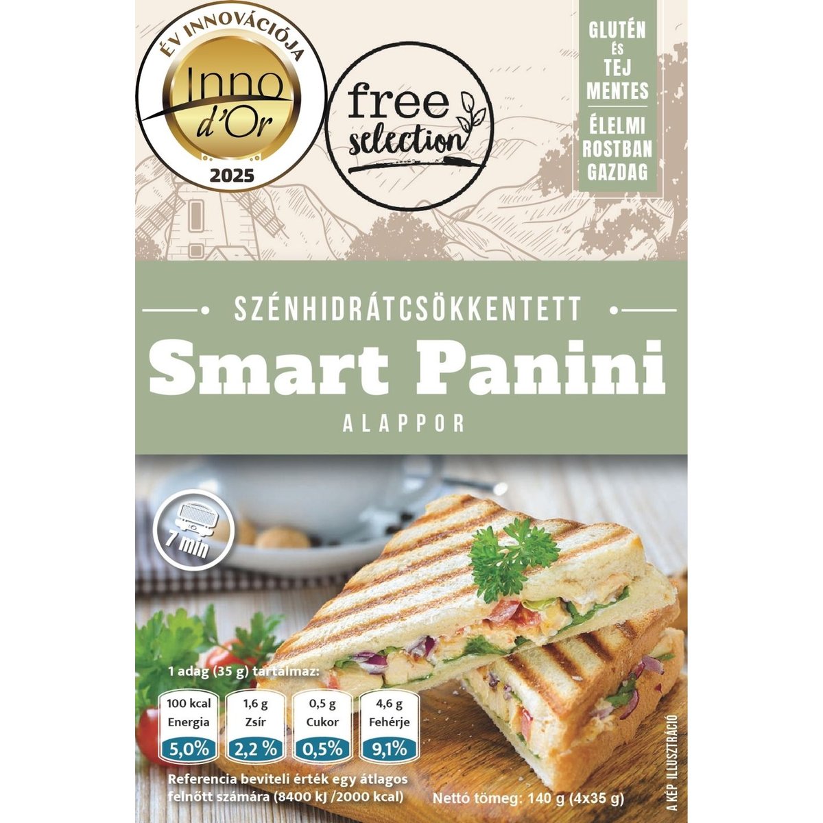 Free Selection Smart Panini szénhidrátcsökkentett panini alappor