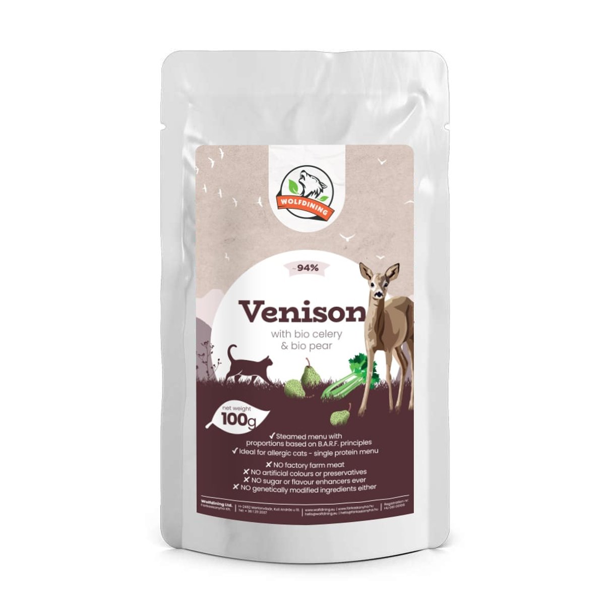 Farkaskonyha Őz párolt menü macskáknak