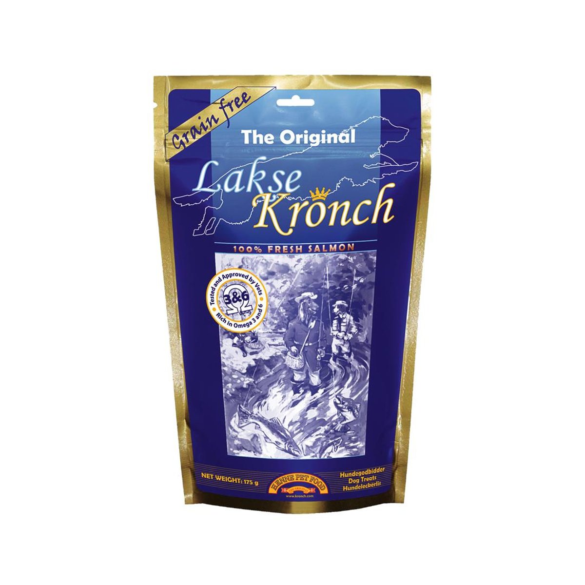 Farkaskonyha Kronch Original 100% lazacos jutalomfalat kutyáknak és macskáknak