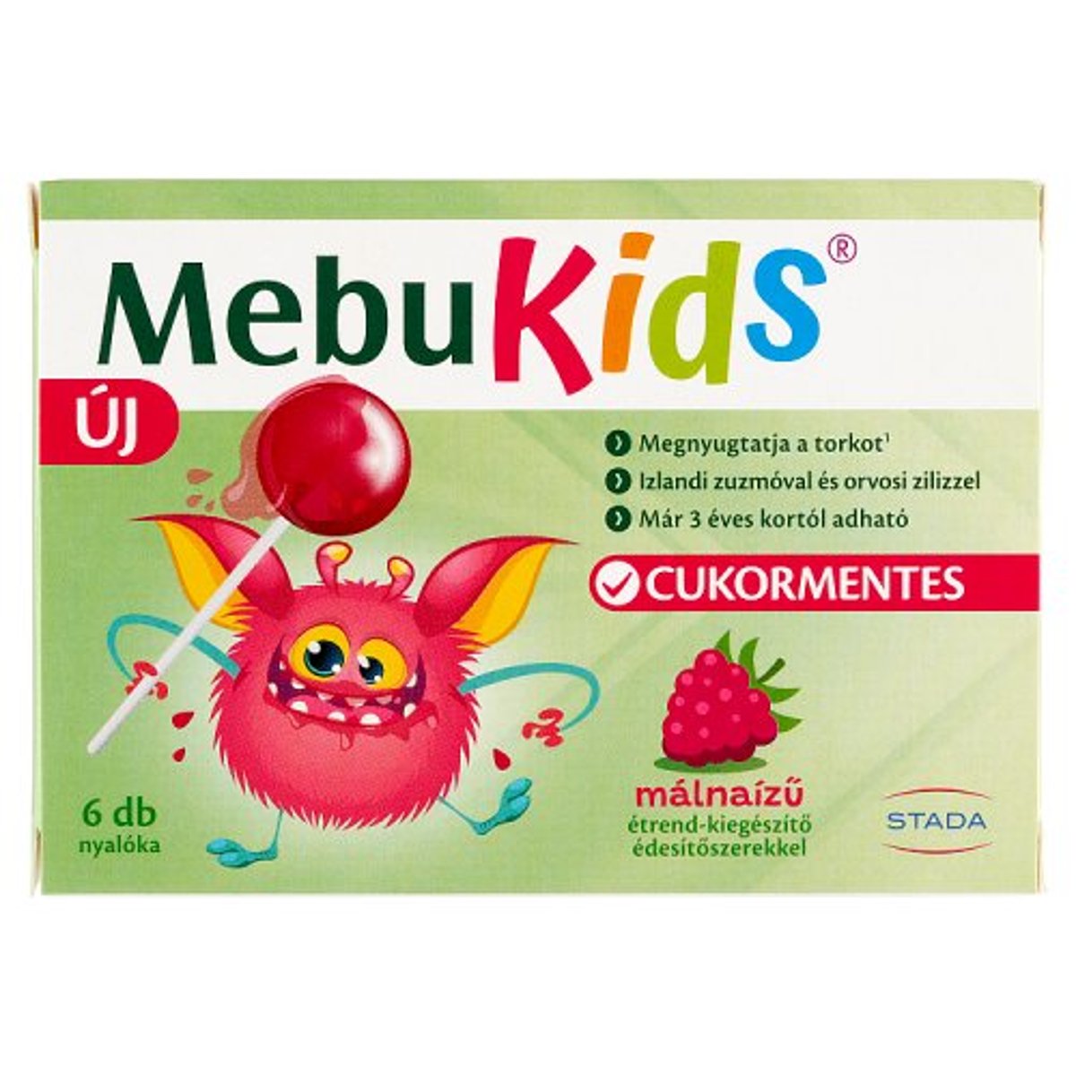 MebuKids nyalóka málna 6 db