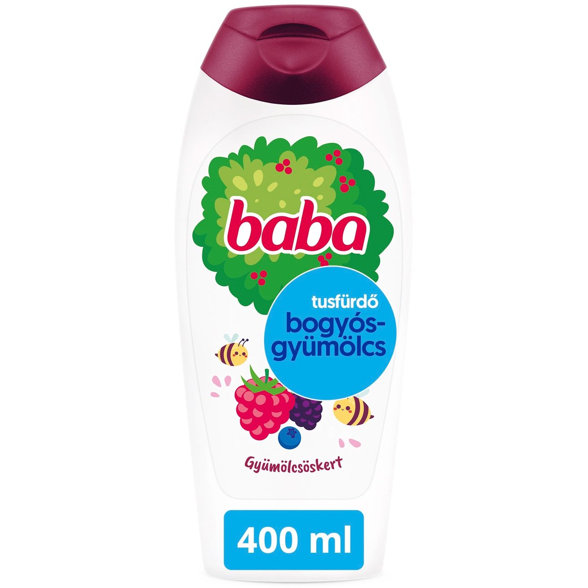 Baba Gyümölcsöskert tusfürdő bogyósgyümölcs illattal, 400 ml