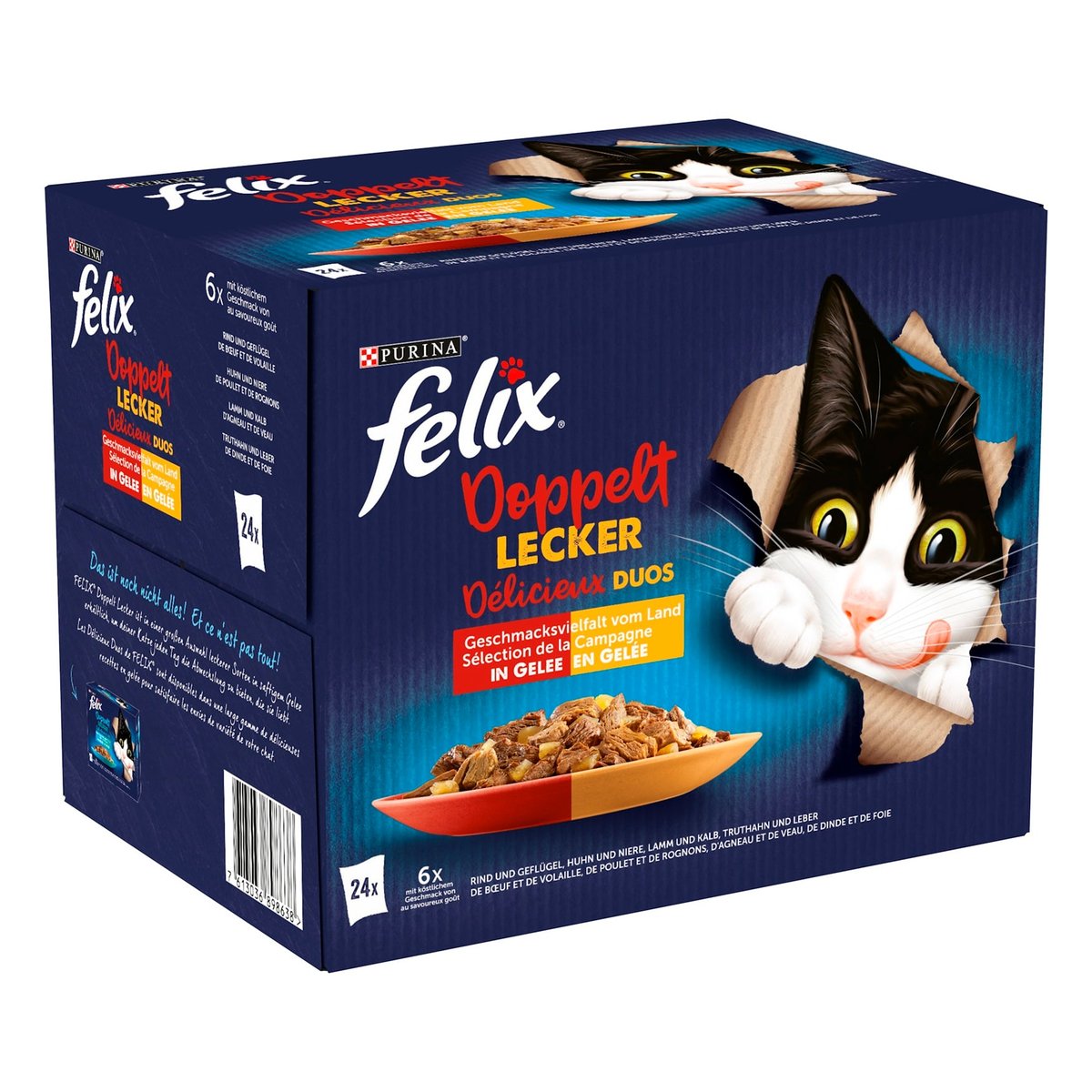Felix Fantastic DUO Házias válogatás aszpikban nedves macskaeledel (24x85g)