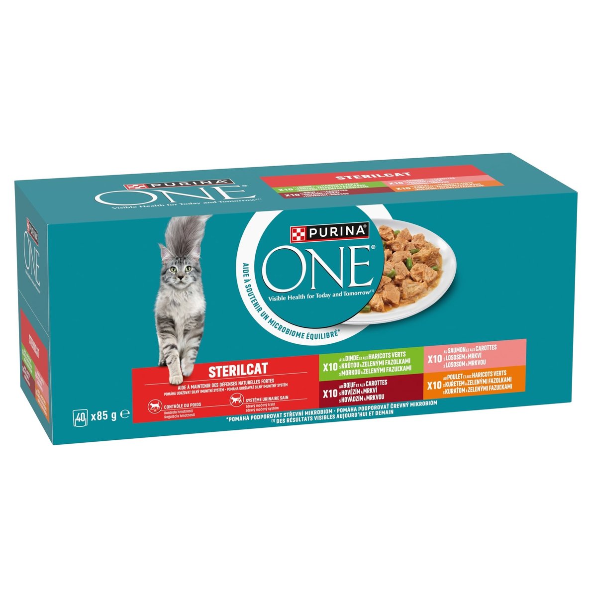 Purina One Sterilcat Marhával/lazaccal/pulykával/csirkével nedves macskaeledel (40x85g)