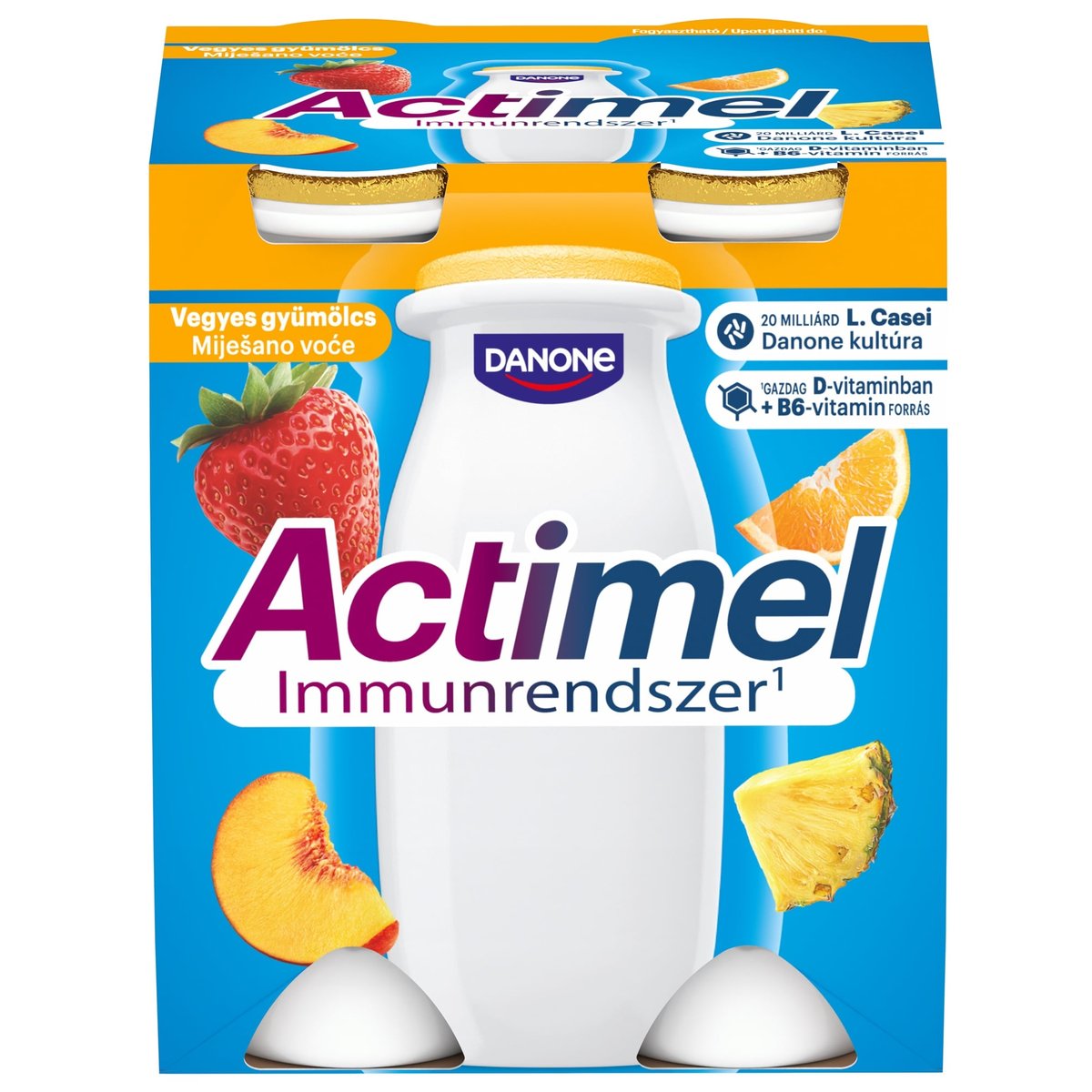 Danone Actimel zsírszegény, élőflórás, vegyes gyümölcsízű joghurtital (4x100g)