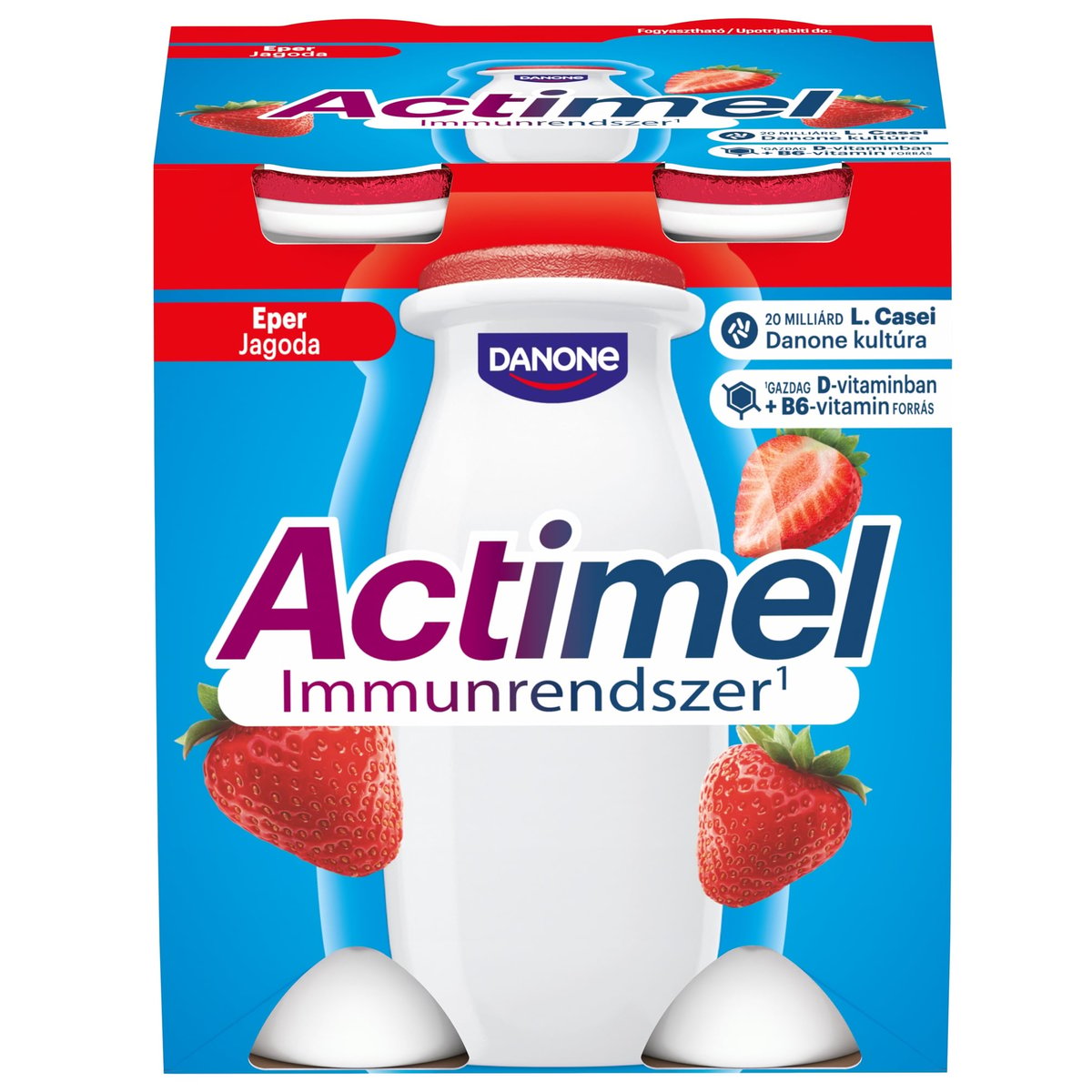 Danone Actimel zsírszegény, élőflórás, eperízű joghurtital (4x100g)