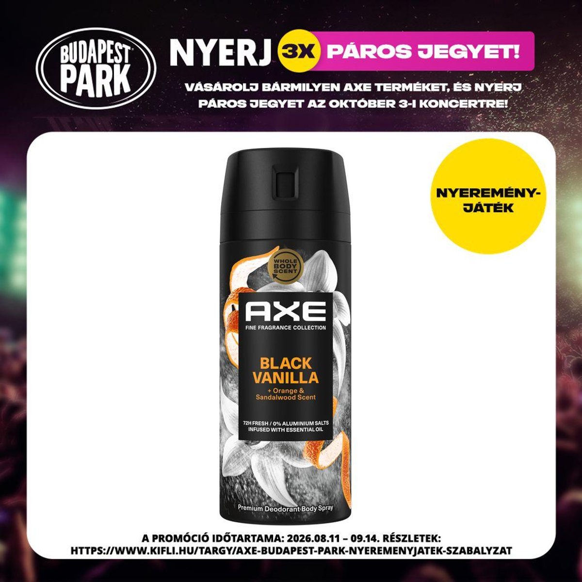 AXE Fine Fragrance Collection Black Vanilla dezodor, 150 ml