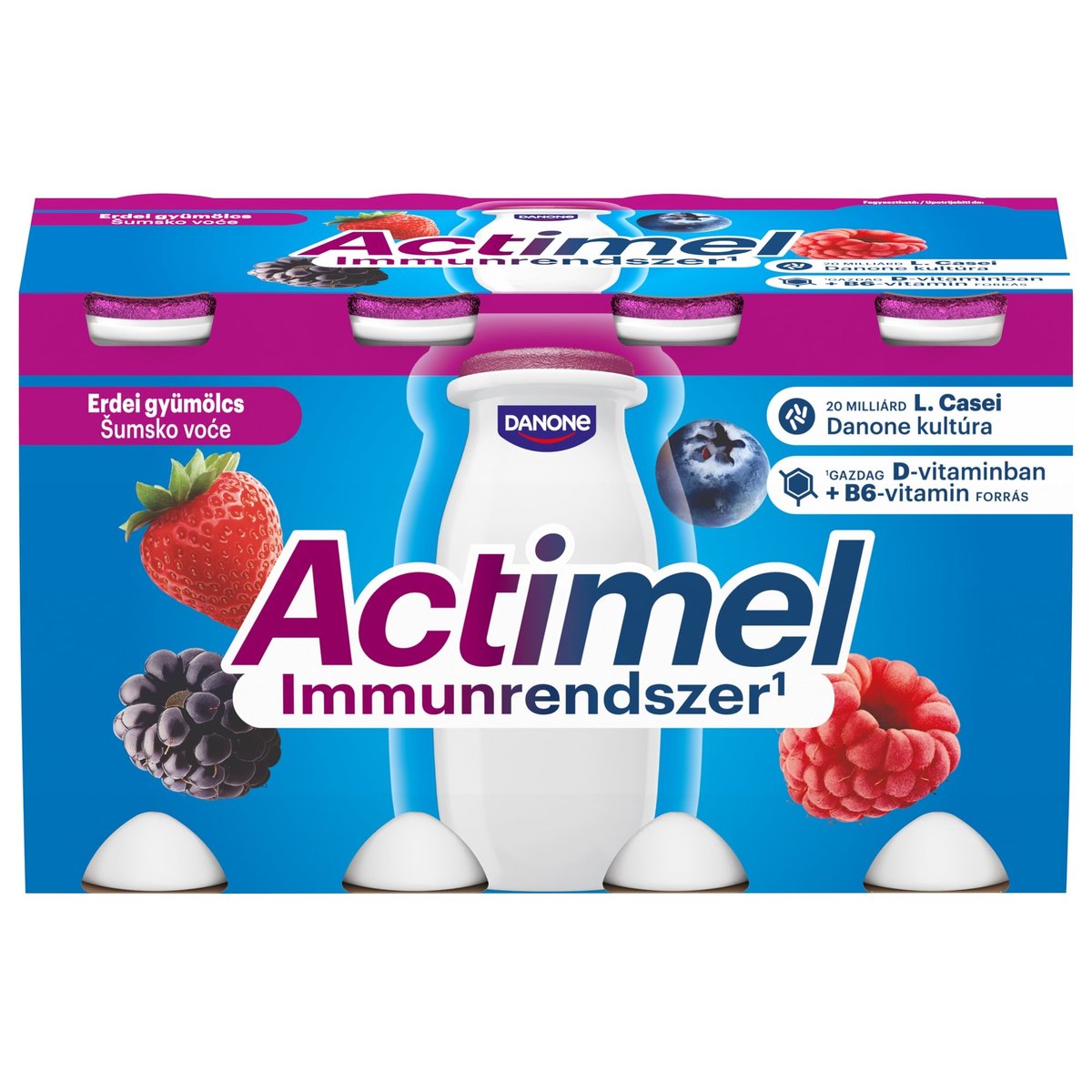Danone Actimel zsírszegény, élőflórás, erdei gyümölcsízű joghurtital (8x100g)