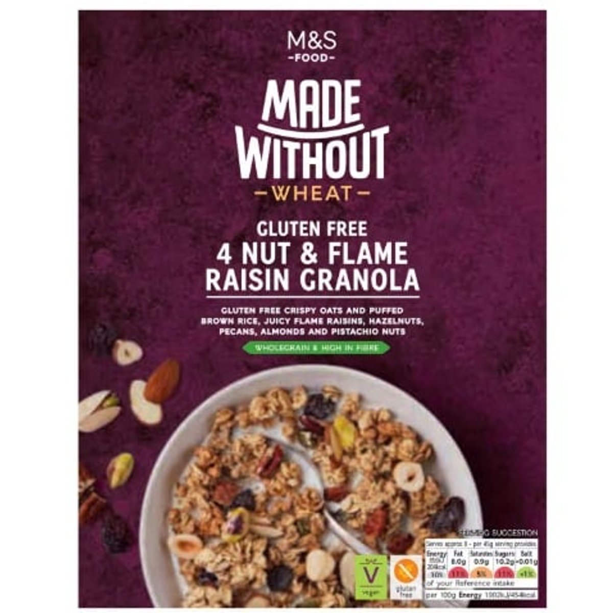 Marks & Spencer 4 féle magvat és flame mazsolát tartalmazó gluténmentes granola