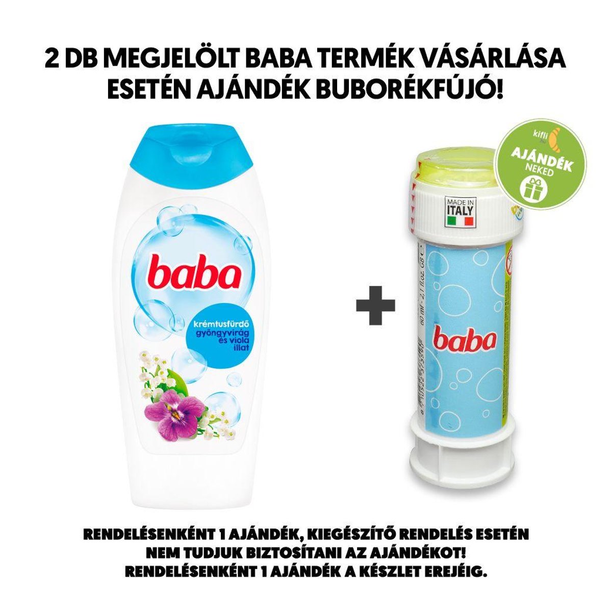 Baba Gyöngyvirág és Viola illatú tusfürdő, 400 ml
