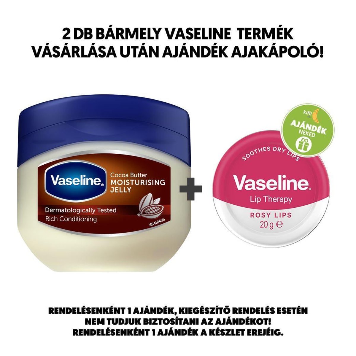 Vaseline Petroleum Jelly Kakaóvajas tégelyes krém, 100 ml