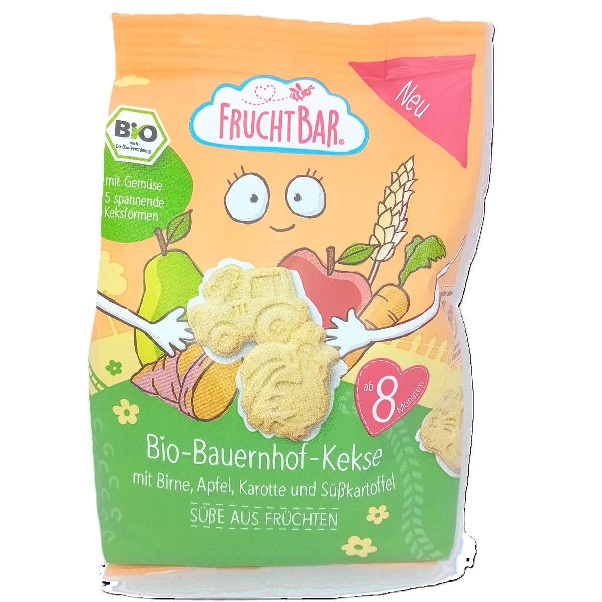 FruchtBar – Bio Farm Keksz Körtével, Almával, Sárgarépával és Édesburgonyával 8 hónapos kortól