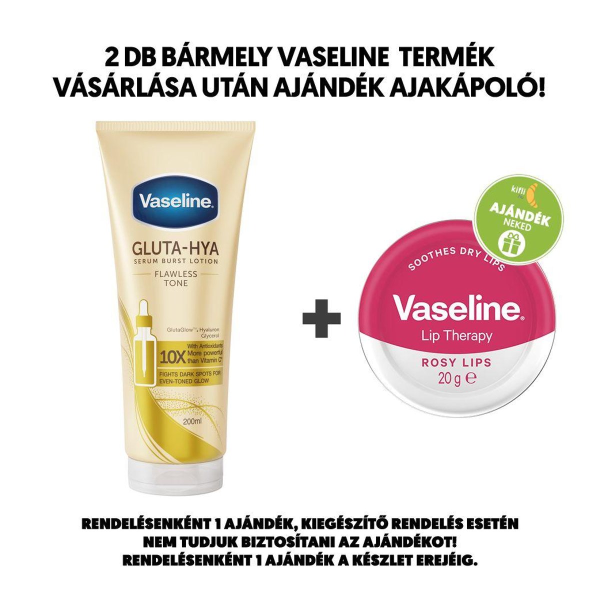 Vaseline Flawless Glow szérumos testápoló egyenletes tónusú ragyogó bőrért, 200 ml