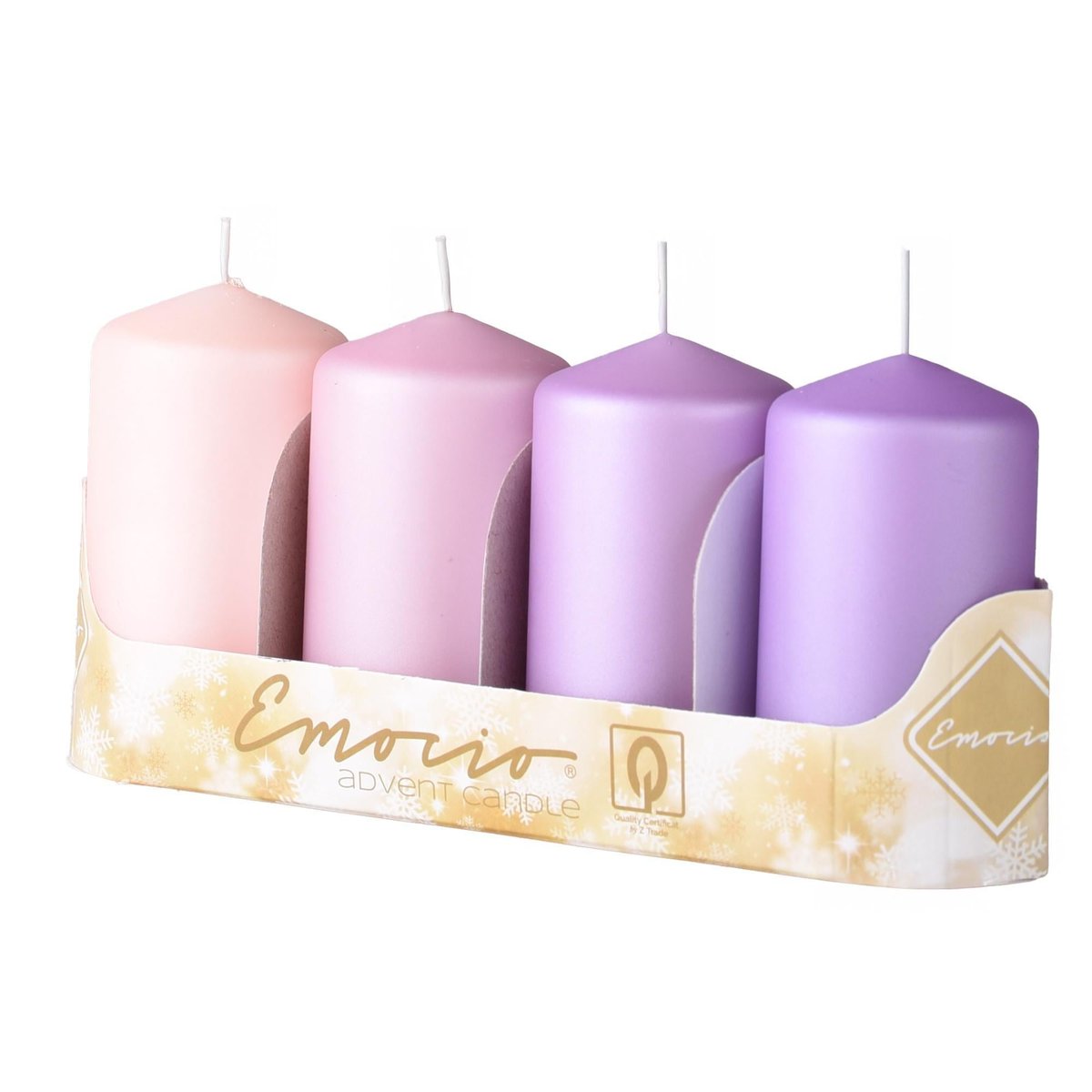Emocio adventi henger gyertya (fémes matt lila+rózsaszín mix)