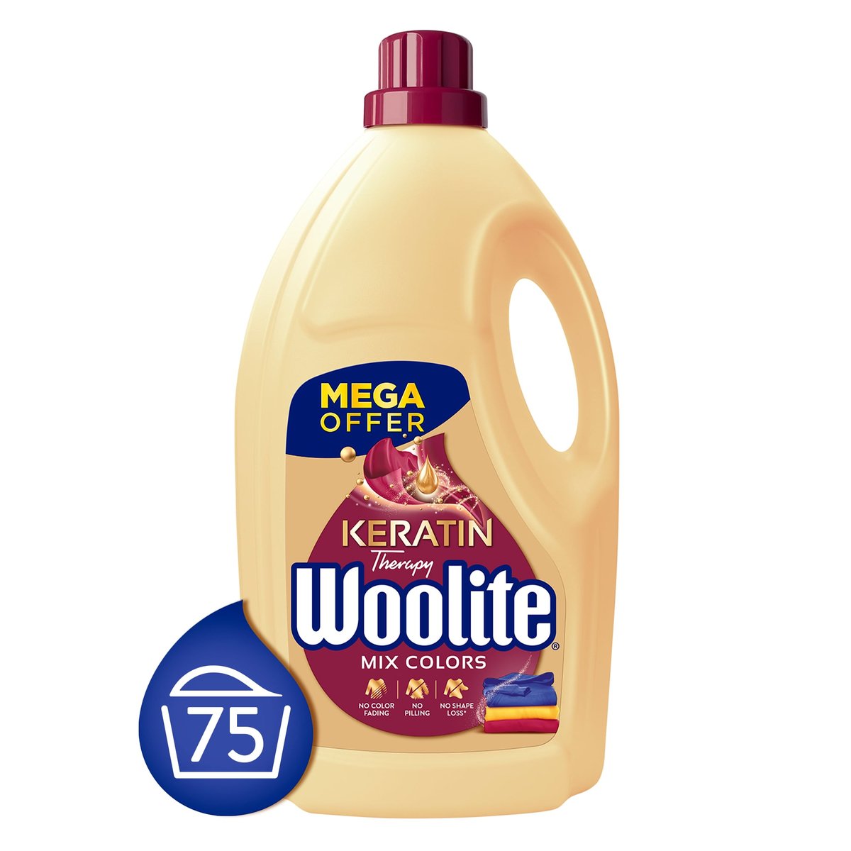 Woolite Keratin Therapy mosószer színes ruhákhoz 4.5 l
