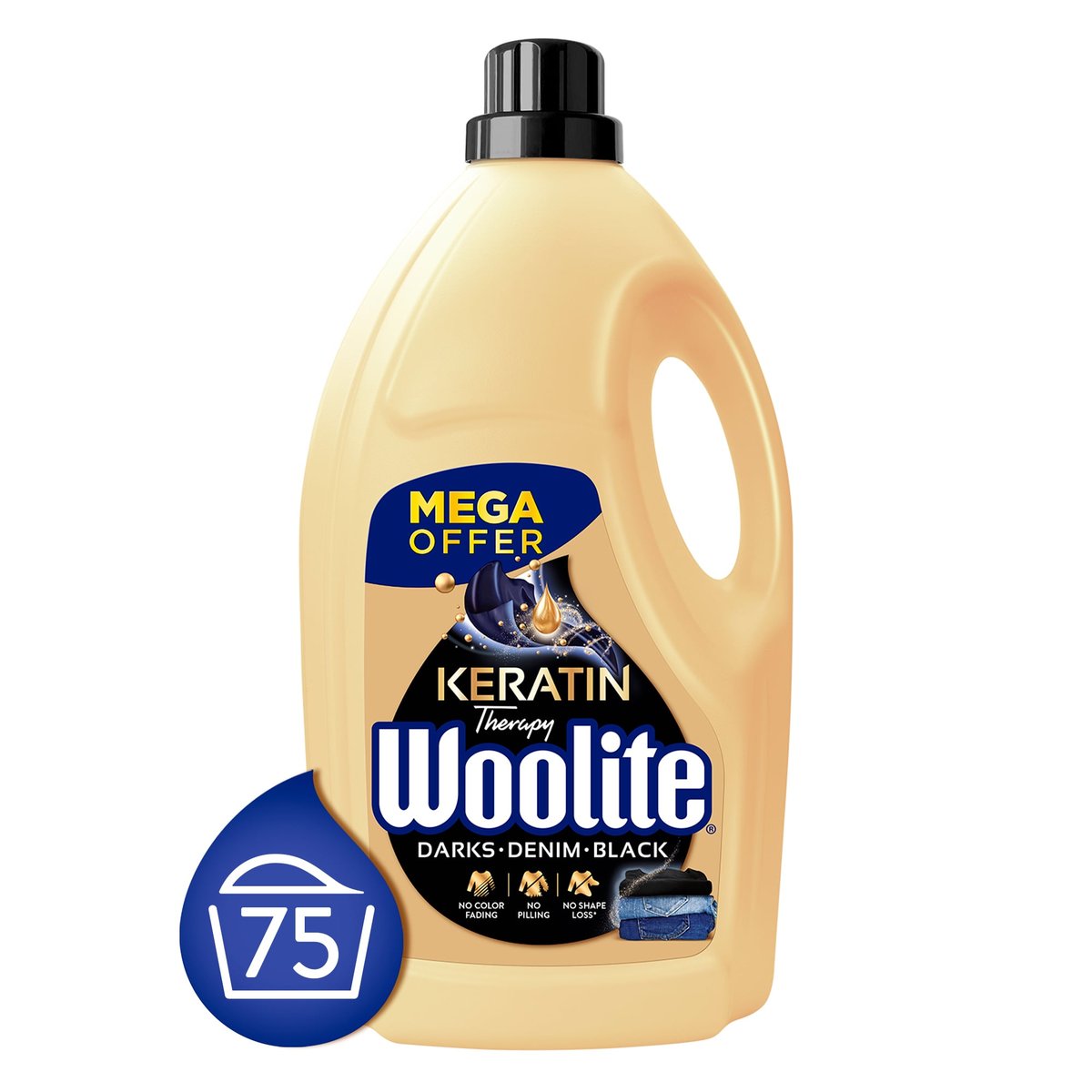 Woolite Keratin Therapy mosószer sötét ruhákhoz 4.5 l