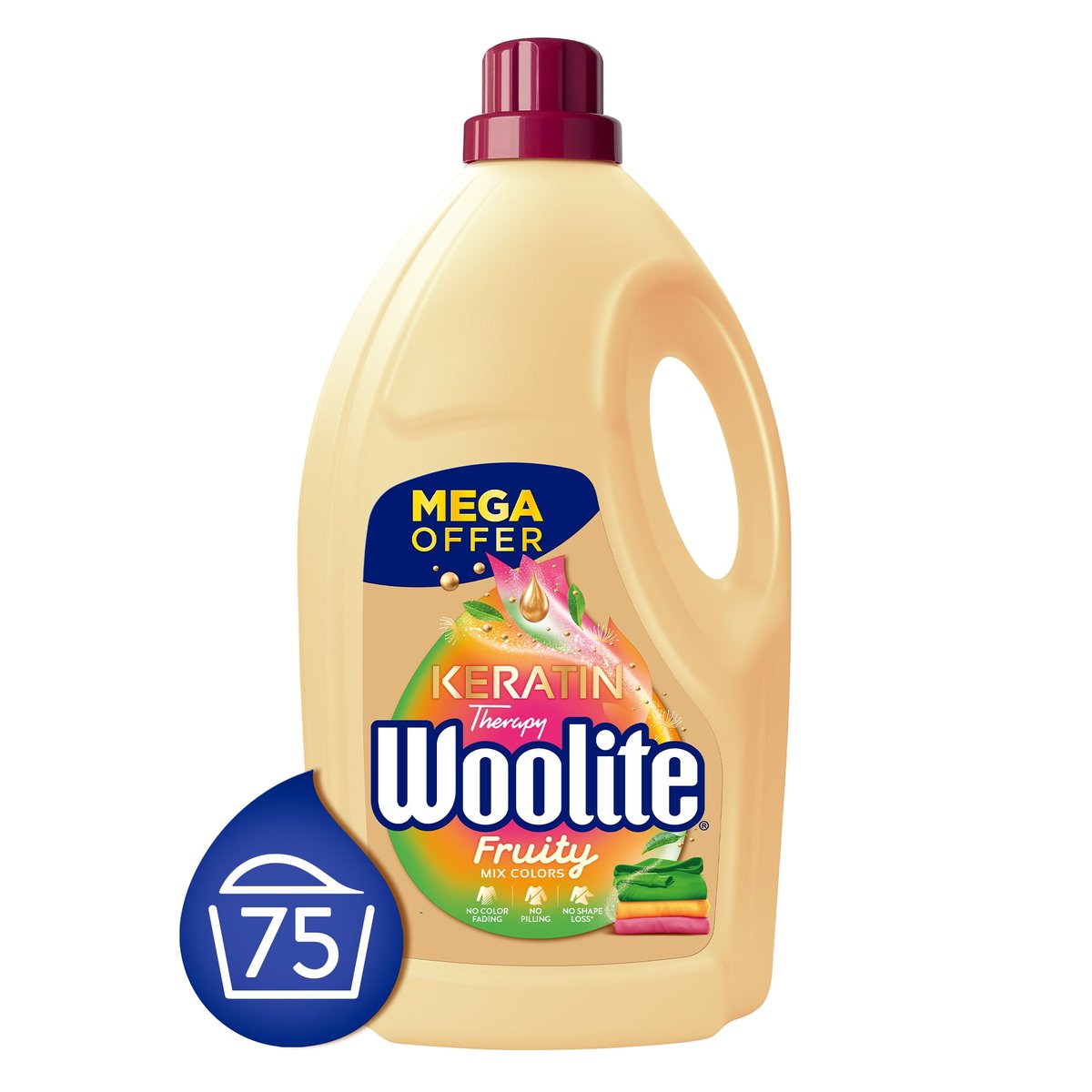 Woolite Keratin Therapy Fruity mosószer színes ruhákhoz 4.5l l