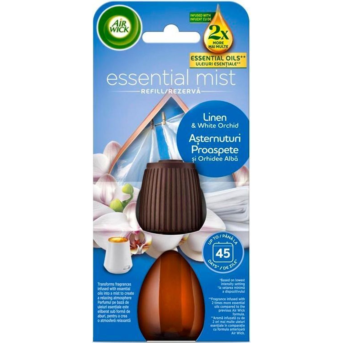 Air Wick Aroma Diffúzor utántöltő, Pamut és fehér orchidea illat