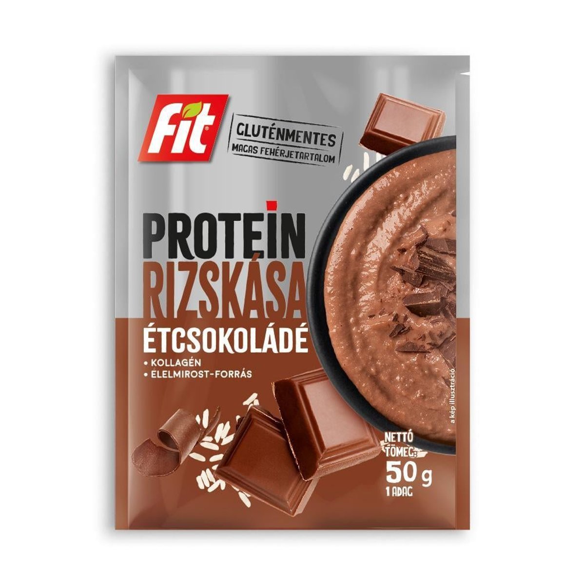 Fit Protein Rizskása étcsokoládé, gluténmentes