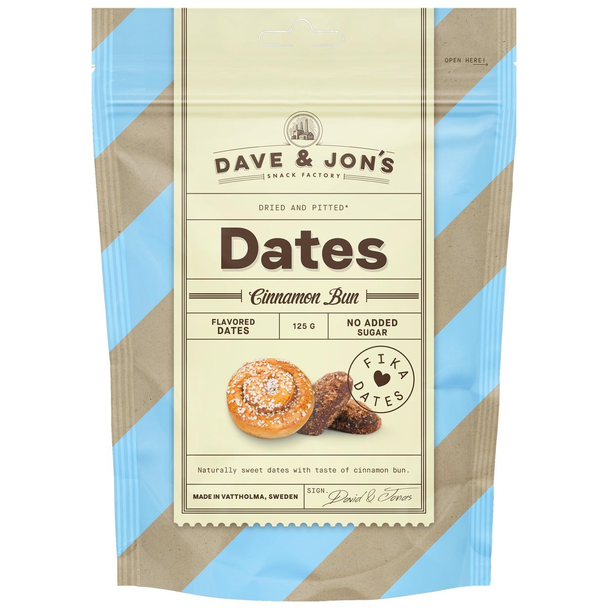 Dave & Jon's Dates Cinnamon Bun - fahéja csiga ízű datolya snack