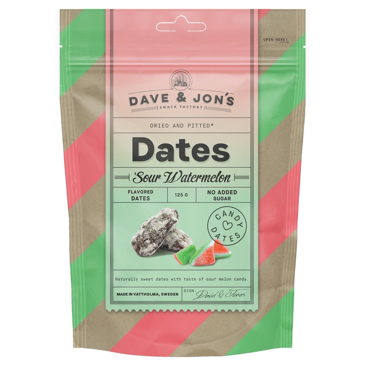 Dave & Jon's Dates Sour Watermelon - savanyú görögdinnye ízű datolya snack