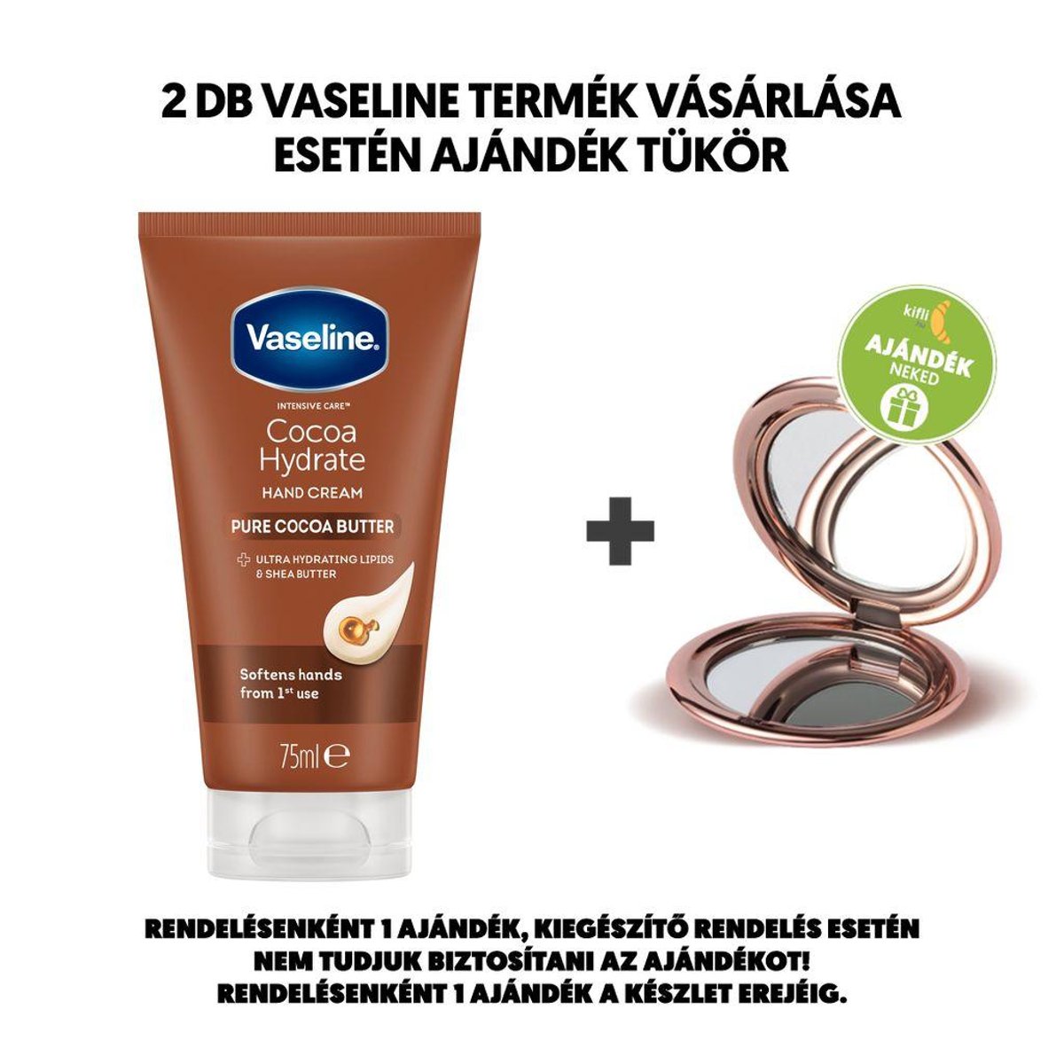 Vaseline Cocoa Radiant hidratáló kézkrém kakaóvajjal
