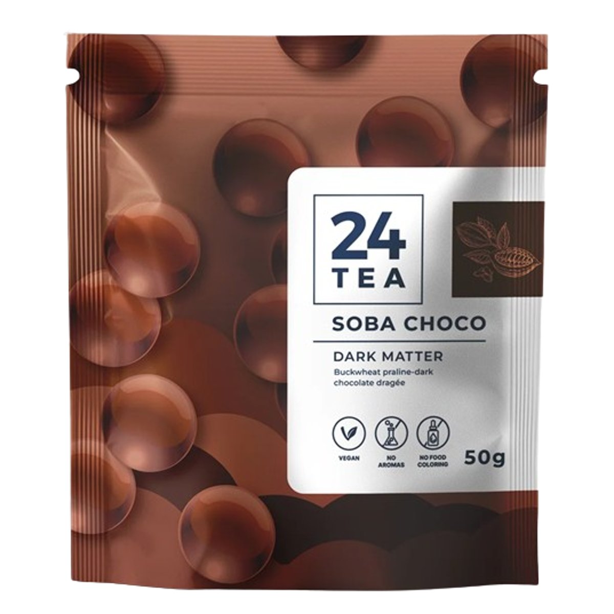 24tea Soba Choco Dark Matter sötét étcsokis drazsé