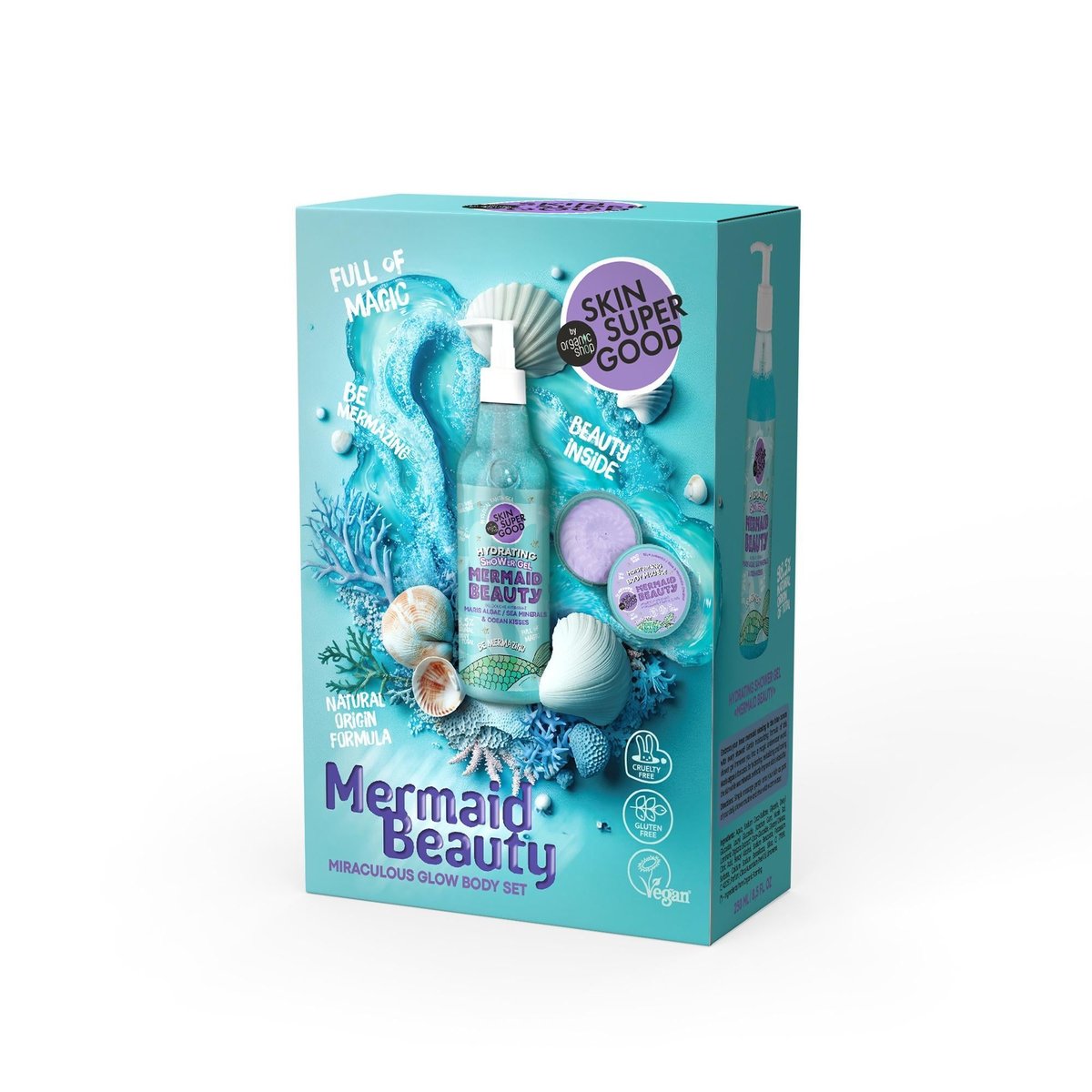 Skin Super Good Csodálatos Ragyogás tusfürdő és testápoló szett „Mermaid Beauty”