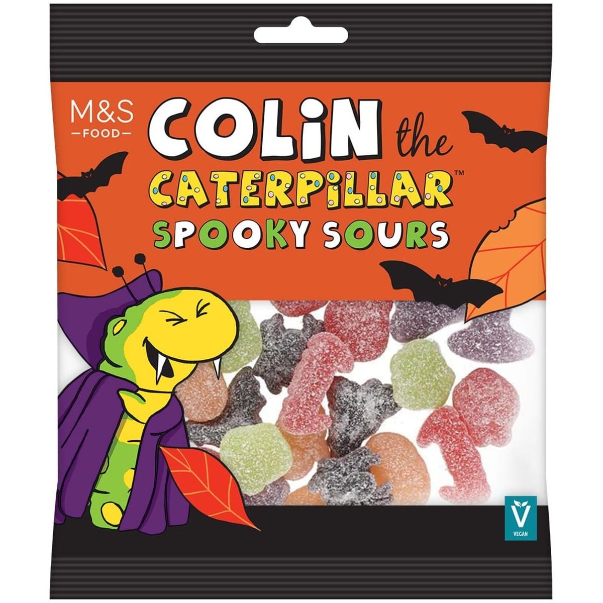 Marks & Spencer Colin the Caterpillar™ savanyú hátborzongató szörnyecskéi gumicukor
