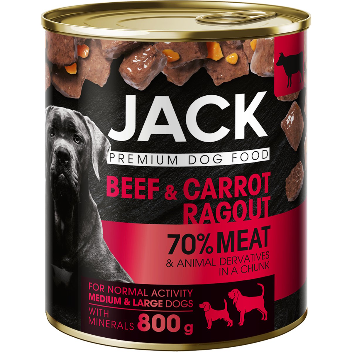 Jack teljes értékű nedves eledel/ konzerv kutyáknak, marha-répa ragu