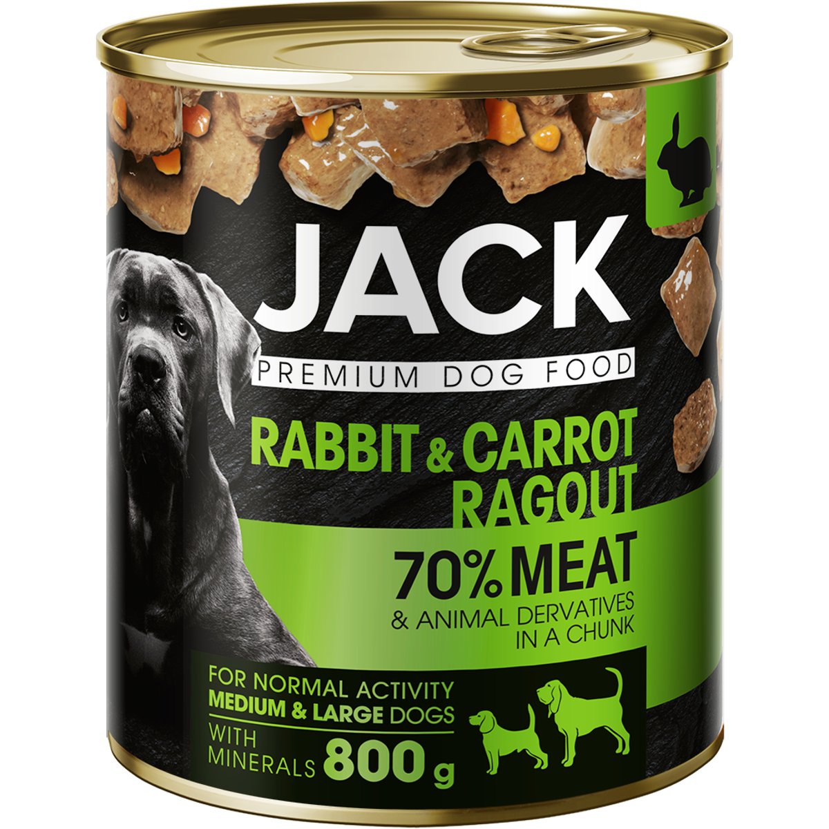 Jack teljes értékű nedves eledel/ konzerv kutyáknak, nyúl-répa ragu