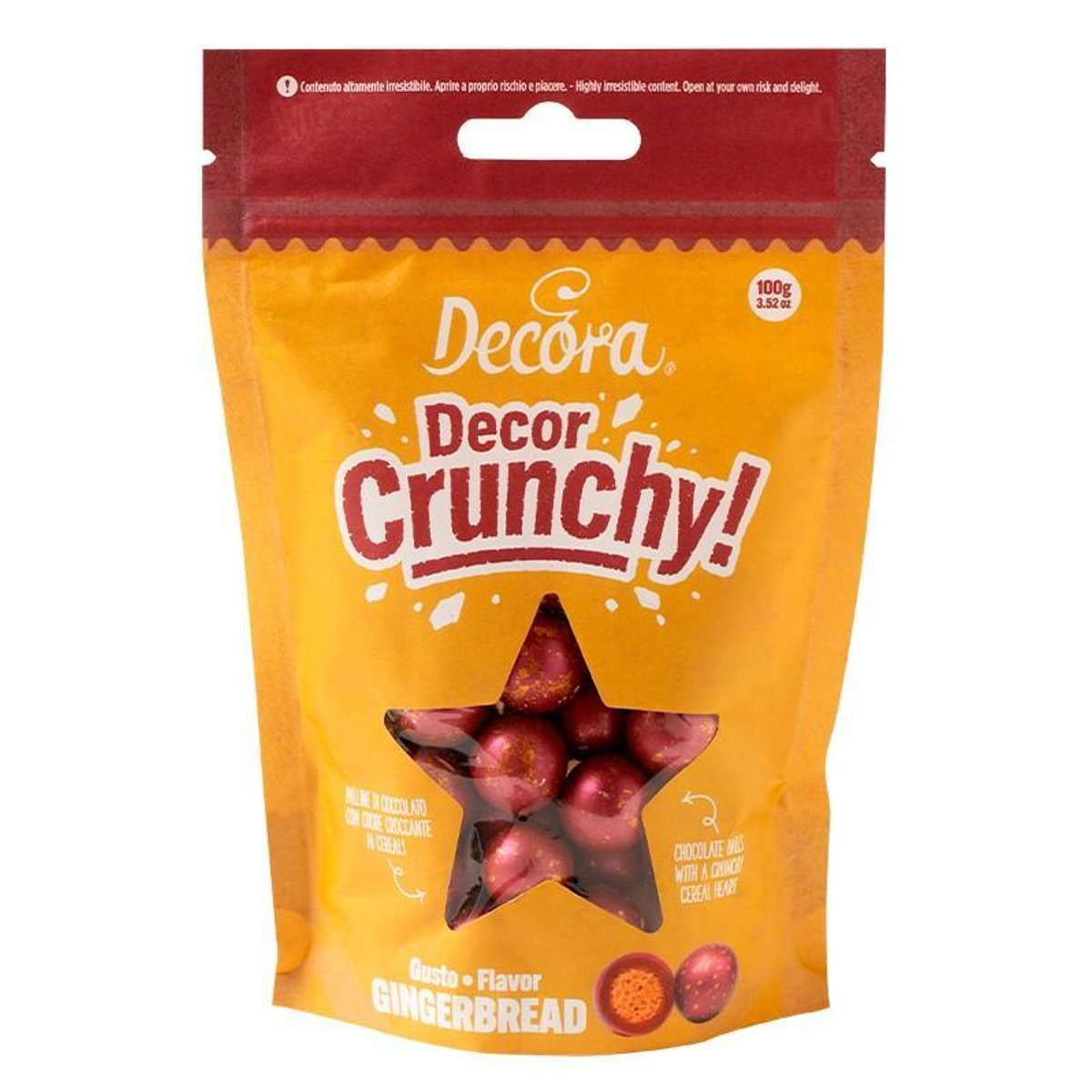 Decora Mézeskalács ízű, roppanós díszitő golyók, piros