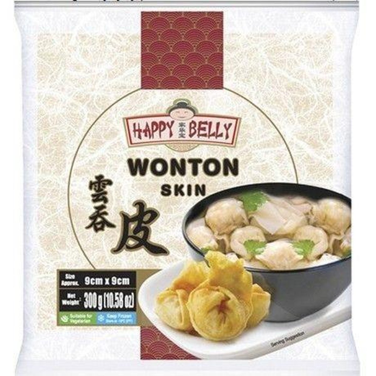Happy Belly Wonton Tészta 9 cm