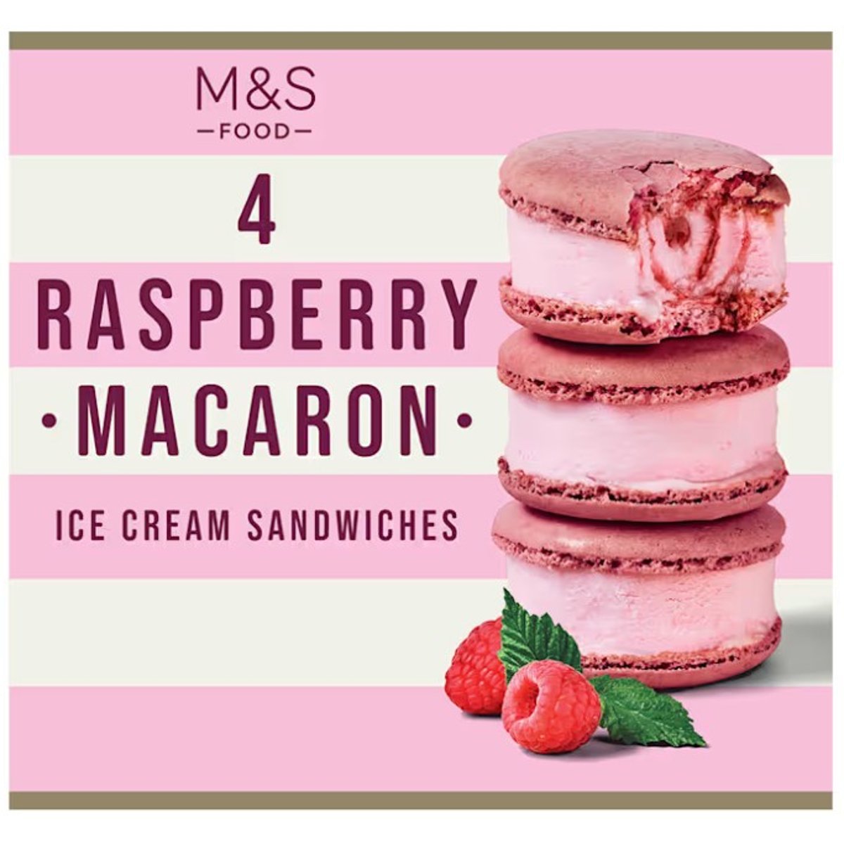 Marks & Spencer Málnás macaron jégkrém, málnaszósszal