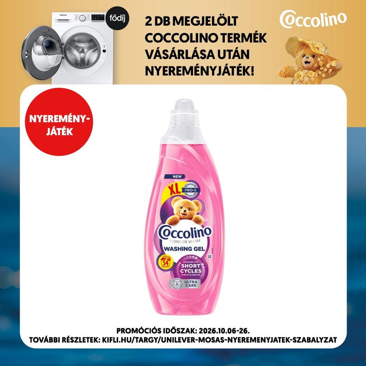 Coccolino Wonder Wash Ultra Care mosószer gyors mosáshoz, 2. 16 l