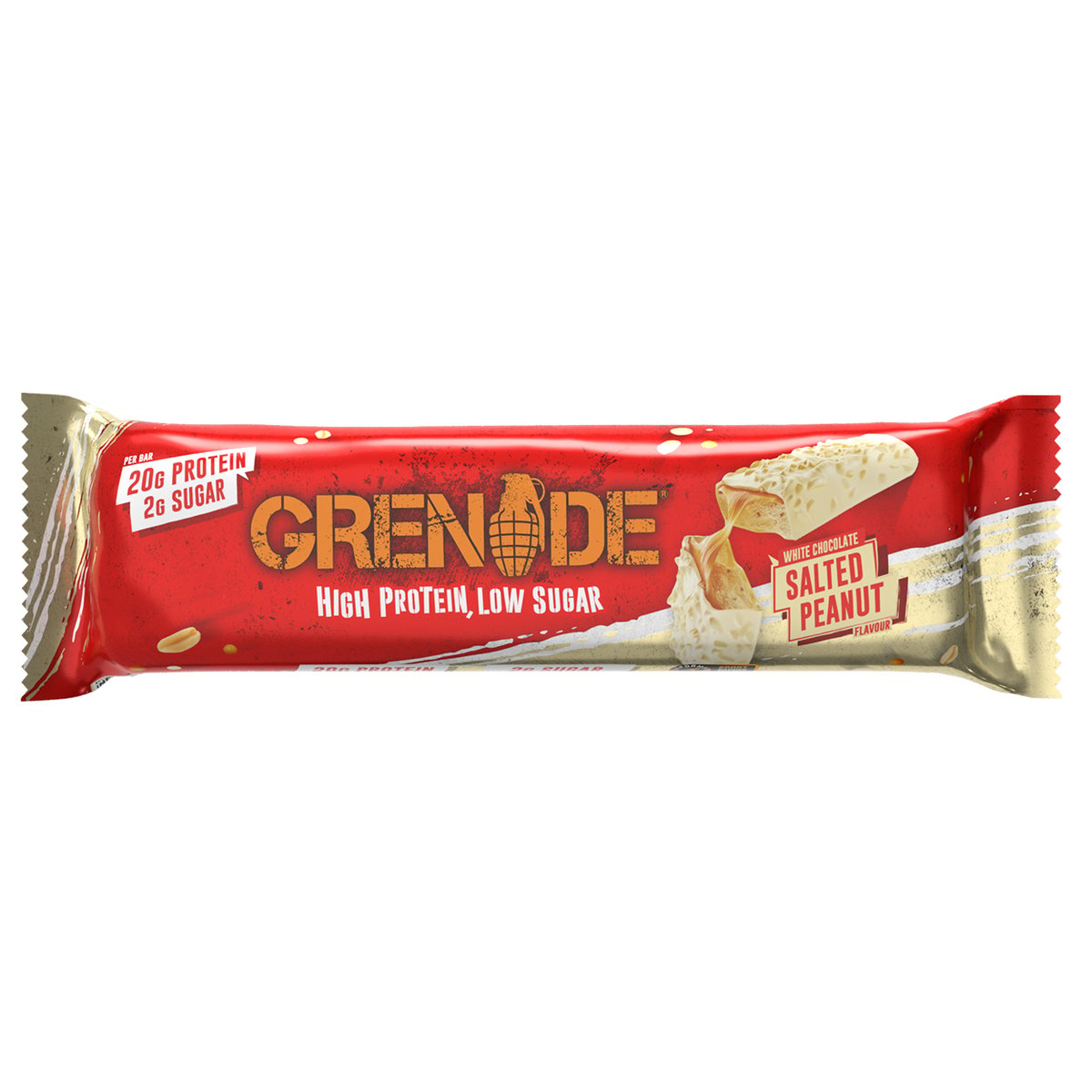 GRENADE Protein szelet fehércsokoládéval és sós mogyoróval
