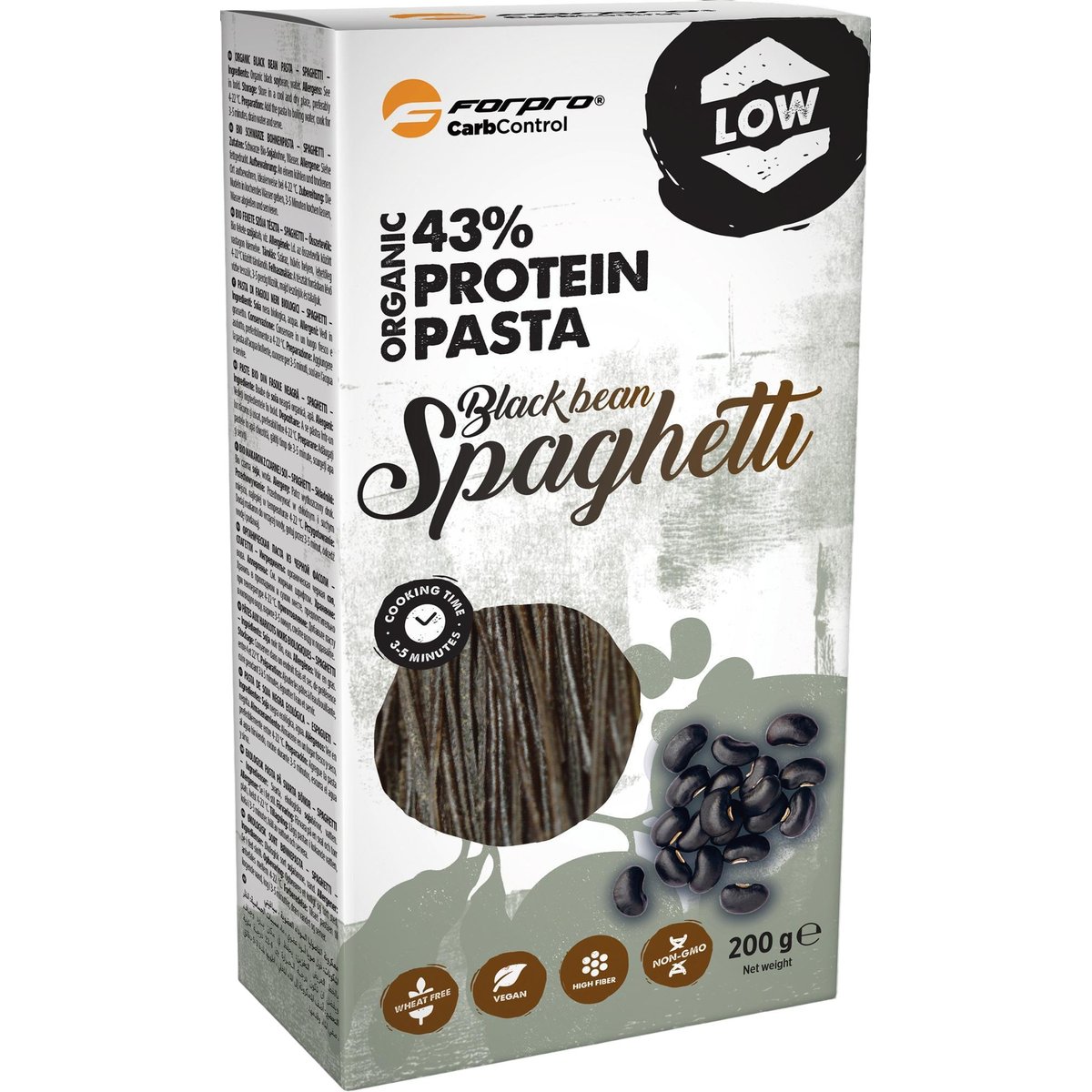 FORPRO BIO fekete szójabab alapú protein spaghetti tészta