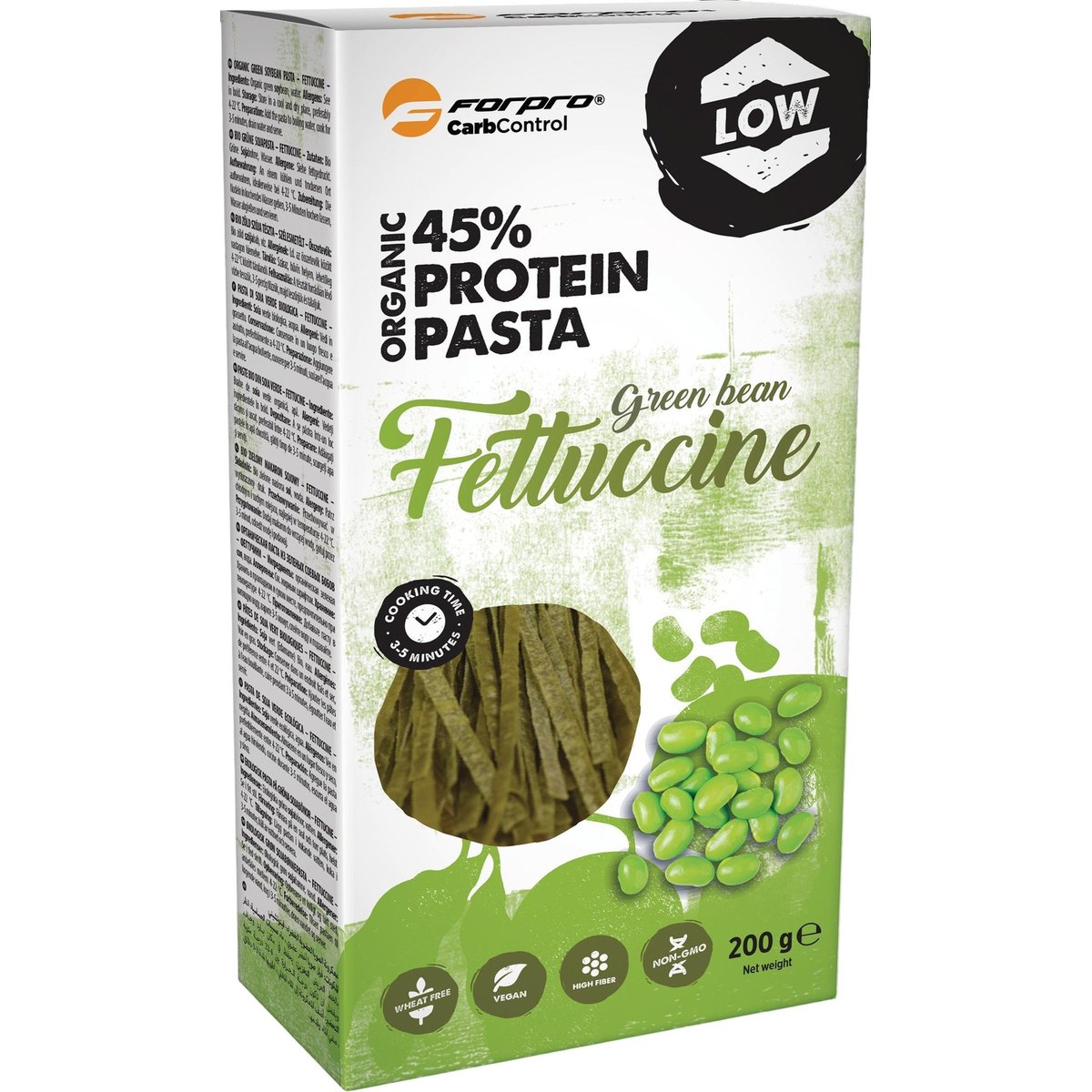 FORPRO BIO zöld szójabab alapú protein fettuccine tészta